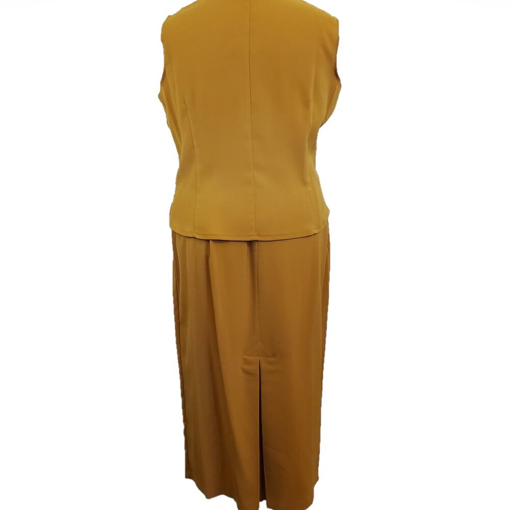 Design Todays Vintage Long Jacket One Tone 3 pc Suit w/Faux Fur Collar, Size XL - Picture 9 of 15